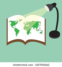 MAPA DEL MUNDO EN UN LIBRO