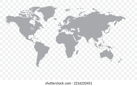  map of world on transparent background