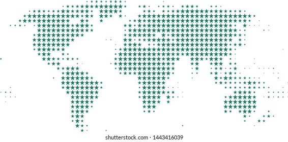 Map of the world  on white
