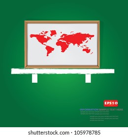 Map of the world on white board background,Vector