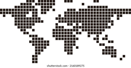 Map of the world with pattern of mosaic dots