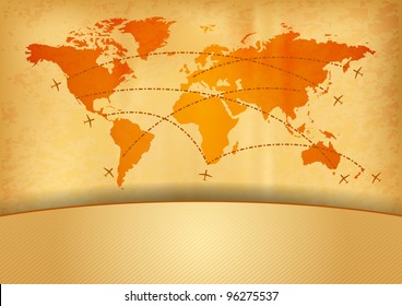 map of the world with plane
