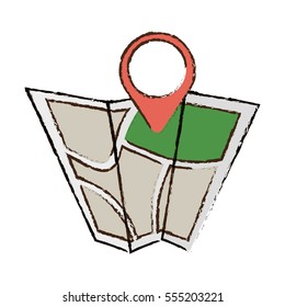 map world pointer destination travel color sketch vector illustration eps 10