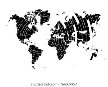 Map world polygon. Icon symbol isolated on . Vector illustration.