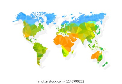 Map world polygon on a white background. Vector illustration
