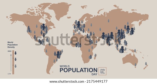 Map of\
World Population Density, World Population\
day