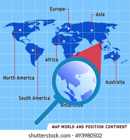 map world and position continent
