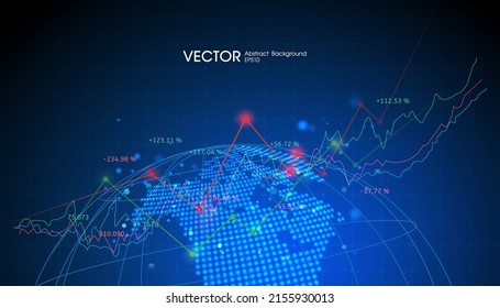 Map World representing the global network line wire frame ไระ้  graph banner on blue background vector illustration