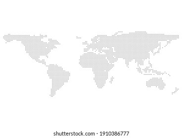 map of world with rounded square and grey color, vector EPS10, Element of this image furnished by Nasa