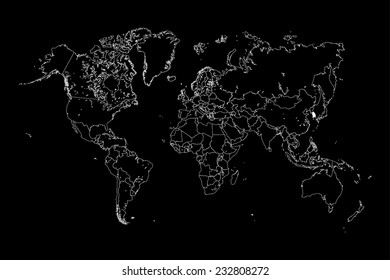 A Map of the world with a selected country of South Korea