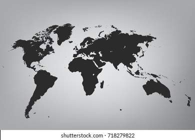 Map of the world with shadow. Isolated on the colorful background. Vector EPS 10 