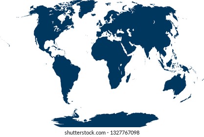 Map of the world, silhouette of the world