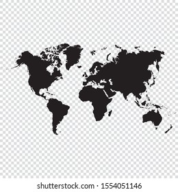 map of the world silhouette on transparent background