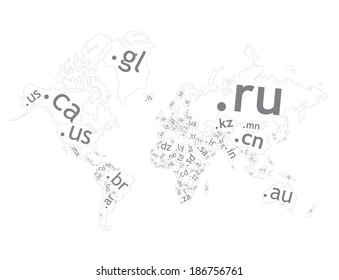 Map of the world top-level domain