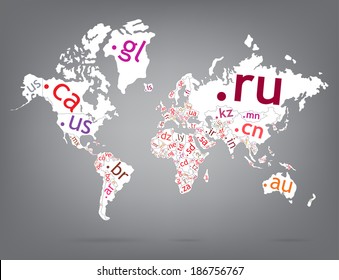 Map of the world top-level domain