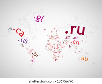 Map of the world top-level domain