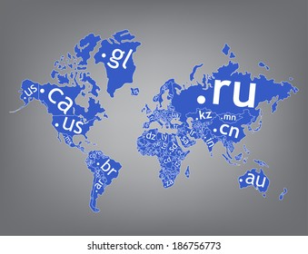 Map of the world top-level domain