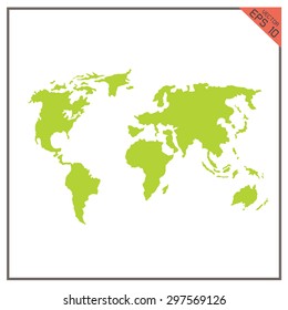 map world vector abstract green on white  background