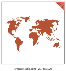 map world vector abstract red on white  background