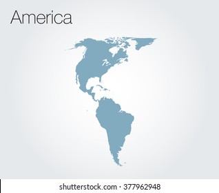 Map world & vector illustration. America.