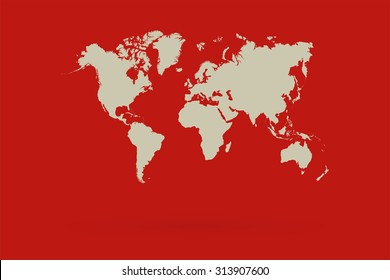 Map Of The World Vector On Retro Colors