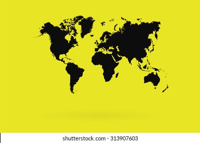 Map Of The World Vector On Retro Colors