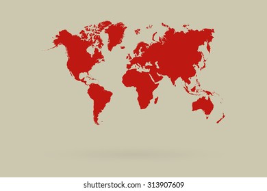 Map Of The World Vector On Retro Colors