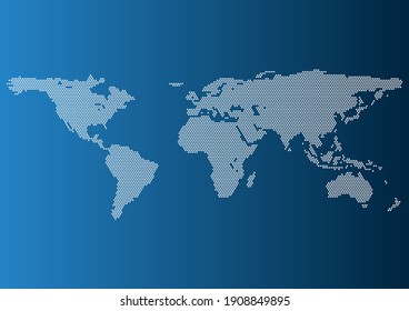 mapa del mundo con punto de círculo blanco sobre fondo de color gradiente, vector EPS10, 