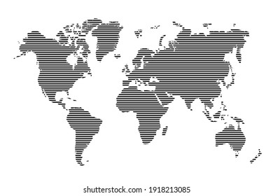 Map world. Worldmap global. Worldwide globe. Grey continents isolated on white background. Simple flat gray silhouette map world. Designs travel. Planet earth. Editable continent. Vector illustration