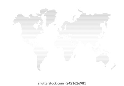 Map world. Worldmap global. Worldwide globe. Grey continents isolated on white background. Simple flat gray silhouette map world. Designs travel. Planet earth. Editable continent. Vector illustration