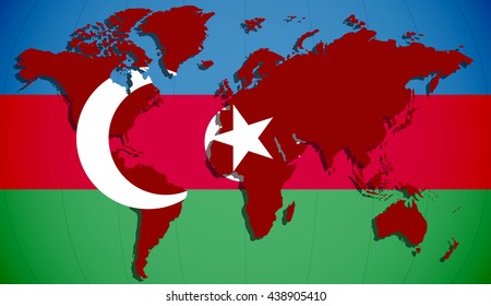 Map of worlds. Turkey & azerbaijan.