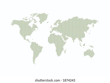 Mapa do mundo, ilustração vetorial muda cor e tamanho