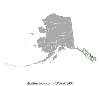 Map of Wrangell in Alaska on white