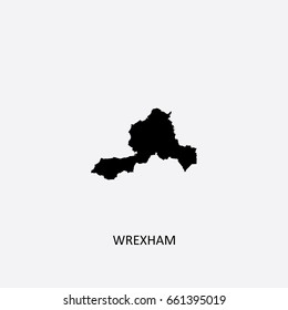 Map of Wrexham - Wales Vector Illustration