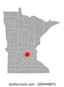 Map of Wright in Minnesota on white