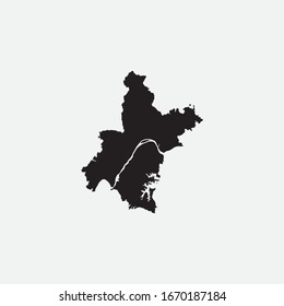 Map of Wuhan - China graphic element Illustration template design
