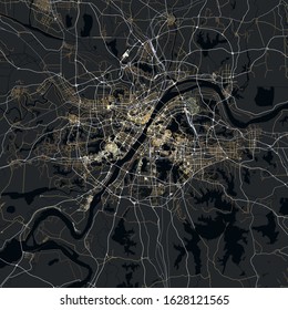 Map Wuhan city. Hubei. China