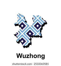 Map of Wuzhong City vector design template, Infographic vector map illustration on a white background