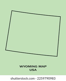 Map of WYOMING, Map of WYOMING with an outline, Map of USA state WYOMING Vector Illustration, USA.