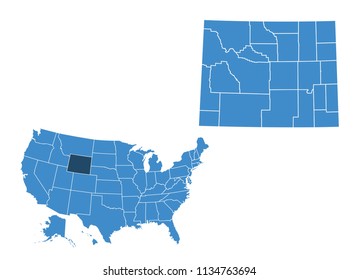 Map of Wyoming state