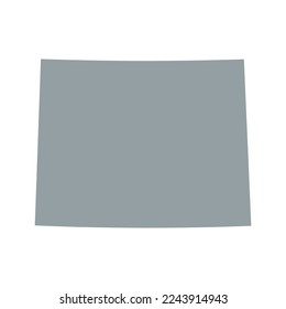 Mapa del estado de Wyoming en color gris aislado en fondo blanco. Ilustración del vector