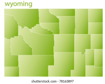 map of wyoming state, usa