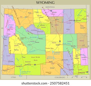 Map of Wyoming, United States