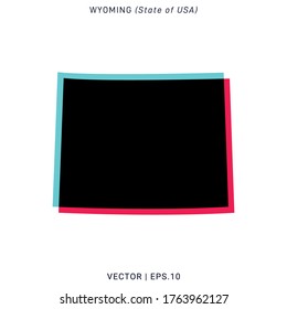 Map of Wyoming Vector Design Template