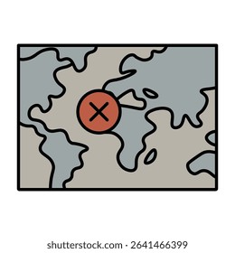 Map with X for exploration