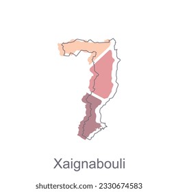 Map of Xaignabouli modern outline, vector map of Laos illustration vector Design Template, suitable for your company