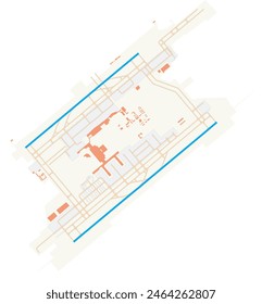 Map of Xi'an Xianyang International Airport (People's Republic of China). IATA-code: XIY. Airport diagram with runways, taxiways, apron, parking areas and buildings. Map Data from OpenStreetMap.