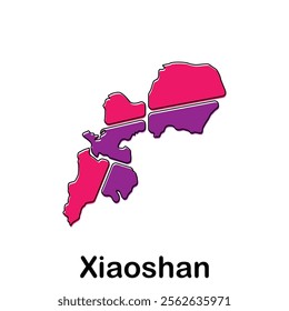 map of Xiaoshan geometric modern outline, High detailed vector illustration design