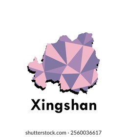 Map of Xingshan colorful modern polygon geometric design, element graphic illustration template