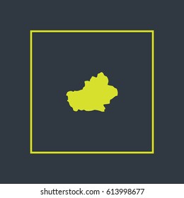 Map of Xinjiang Vector Illustration

